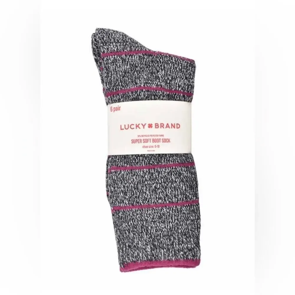 Lucky Brand Women's Boot Socks 6 pair NEW